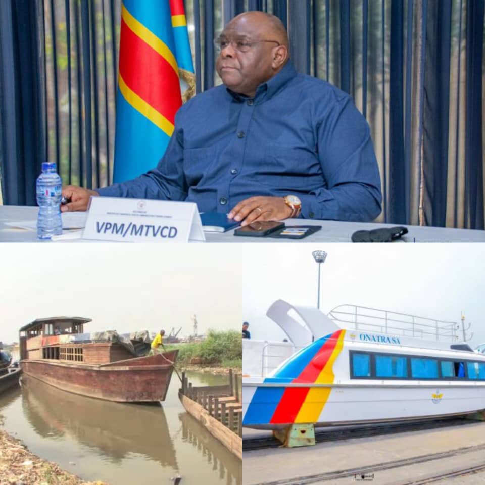 Jean-Pierre Bemba et des embarcations fluviales