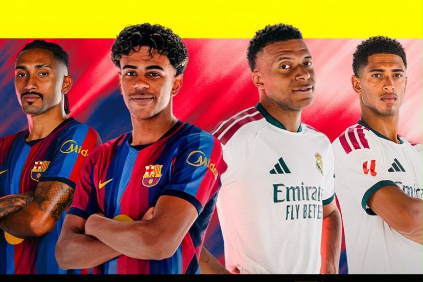 Montage illustrant le Clásico FC Barcelone - Real Madrid