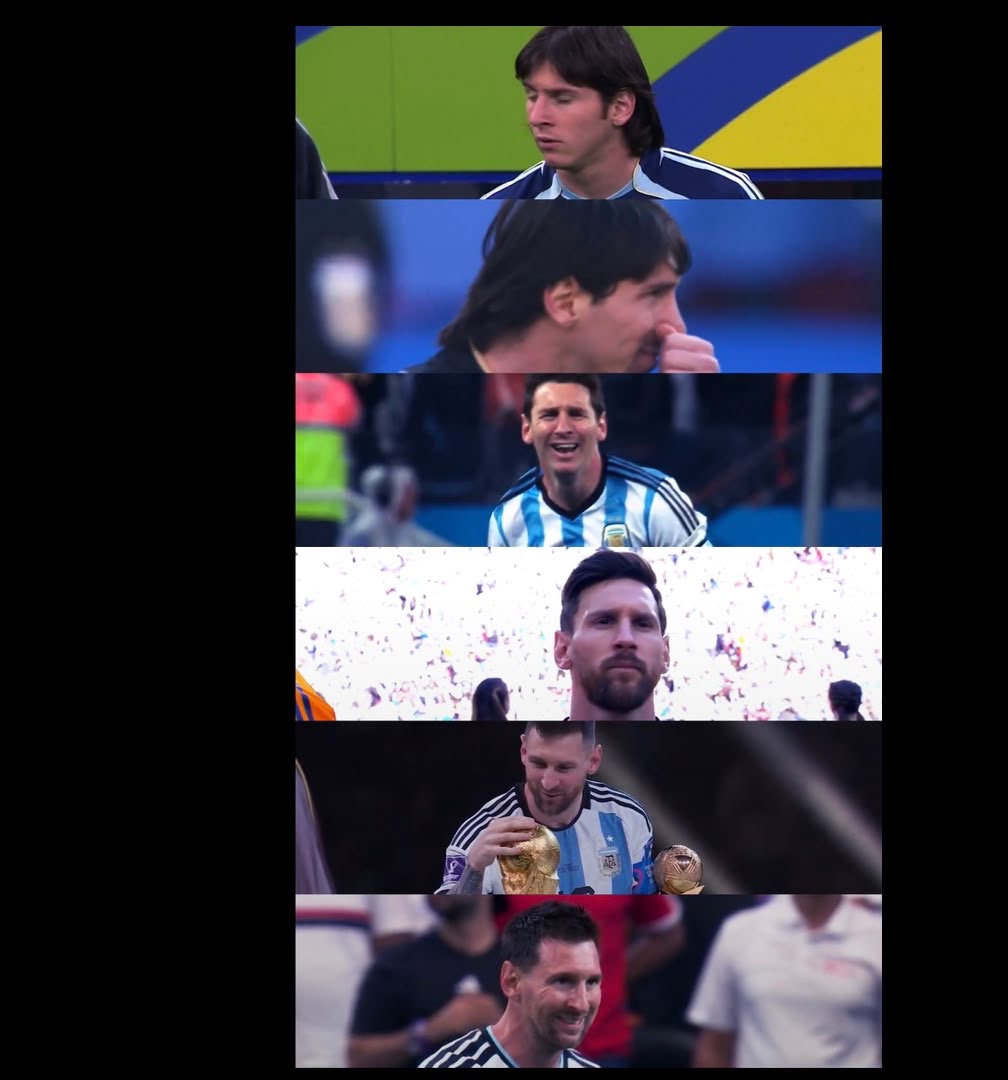 Montage montrant Lionel Messi à différentes étapes de sa carrière avec l’Argentine